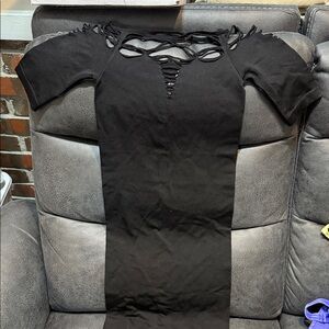 FP Movement by Free People Black Cutout Mini Dress